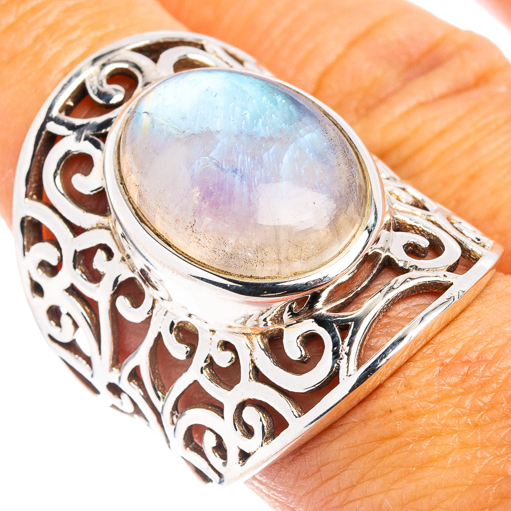 Premium Rainbow Moonstone Ring Size 8 (.925 Sterling Silver)