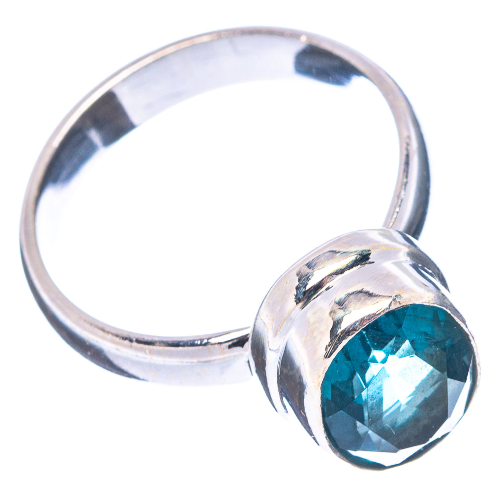 Faceted Green Fluorite Ring Size 6.5 (.925 Sterling Silver)