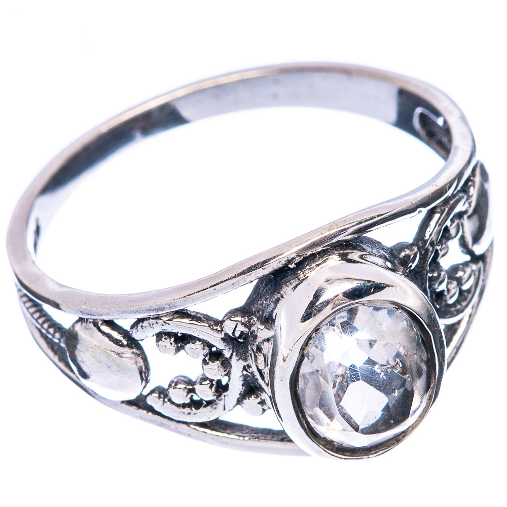 White Quartz Dainty Ring Size 7.75 (925 Sterling Silver) R6007