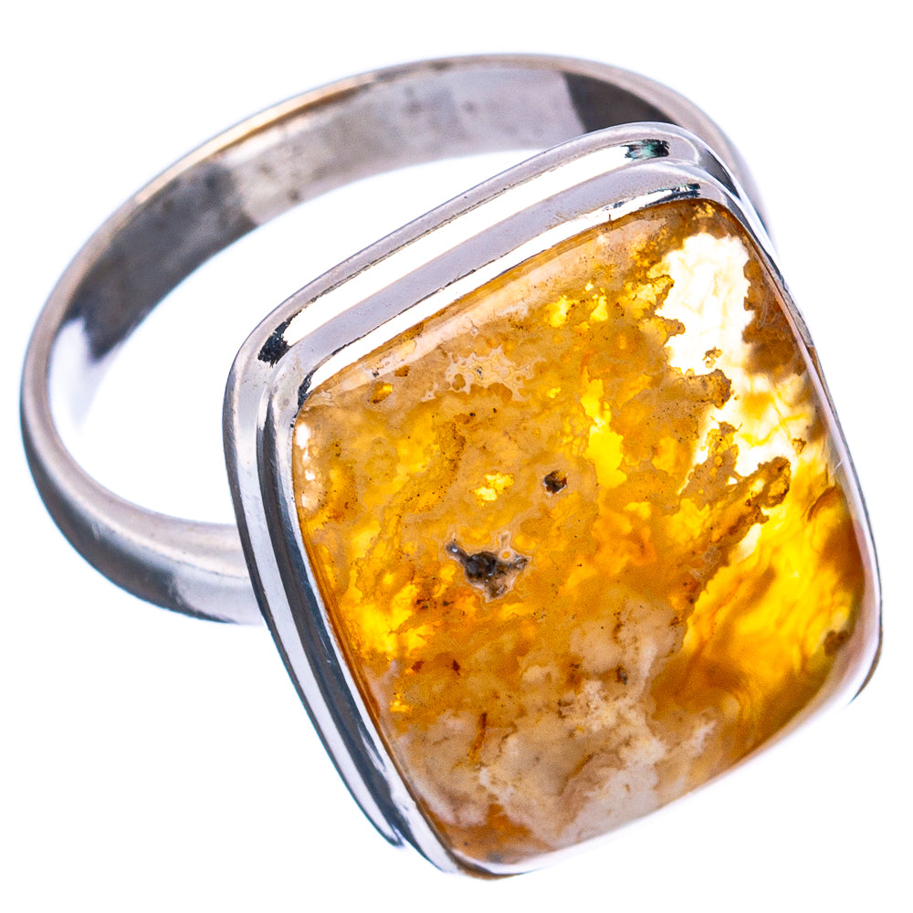 Plume Agate Ring Size 8 (.925 Sterling Silver)