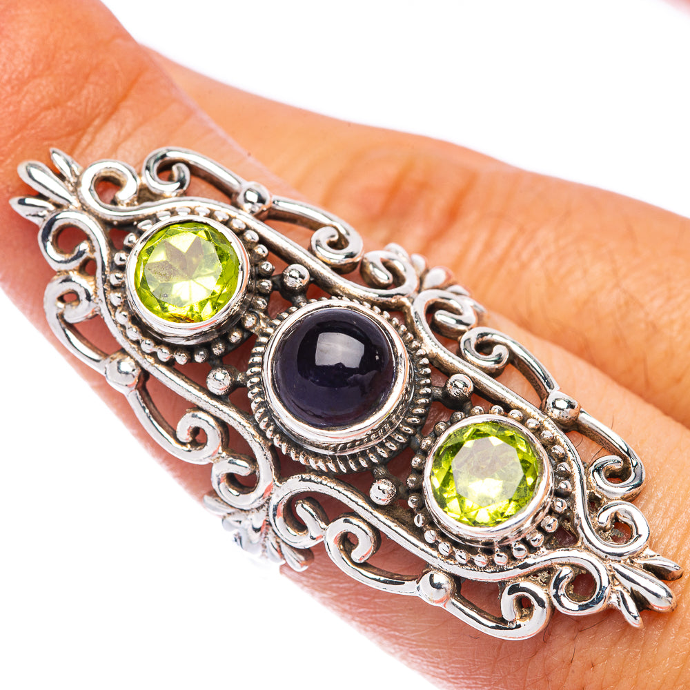 Large Kyanite, Peridot Ring Size 8.5 (925 Sterling Silver) R144934
