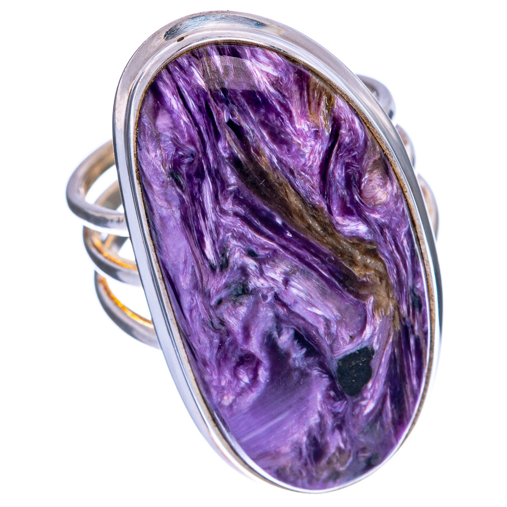 Large Charoite Ring Size 8.75 (925 Sterling Silver) R145316