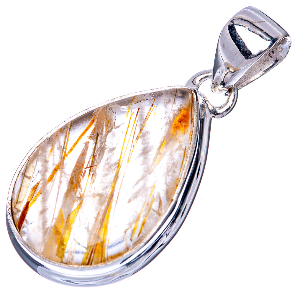 Rutilated Quartz Pendant 1 3/8" (925 Sterling Silver) P41434