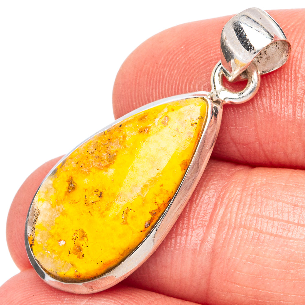 Bumble Bee Jasper Pendant 1 3/8" (925 Sterling Silver) P43426