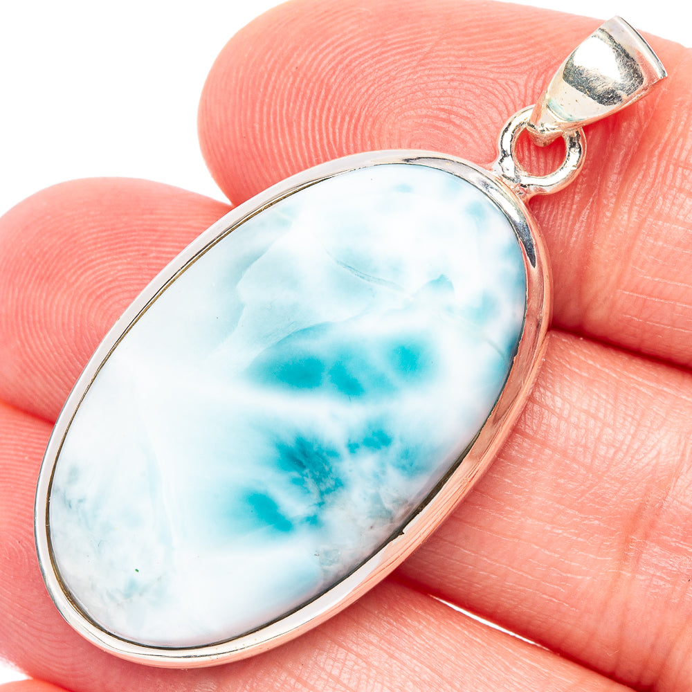 Larimar Pendant 1 5/8" (925 Sterling Silver) P44318