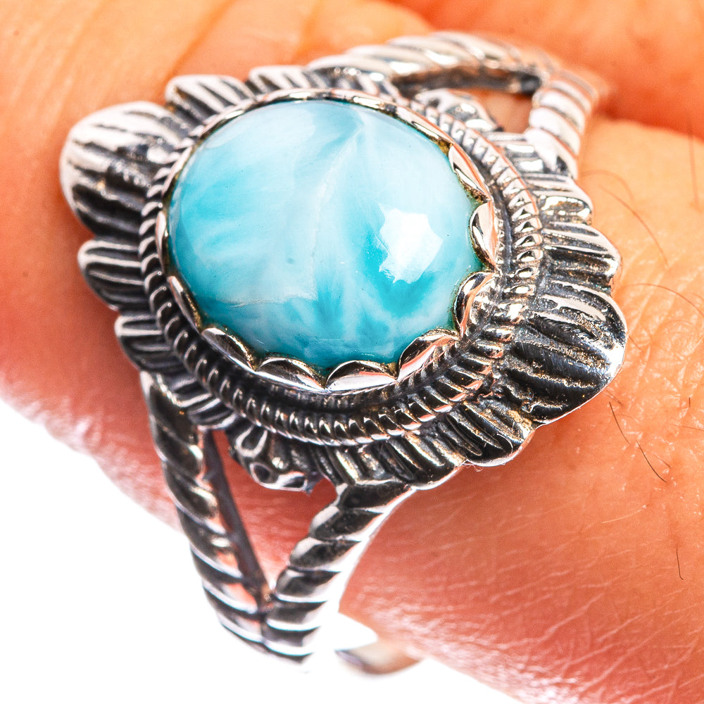 Larimar 925 Sterling Silver Ring Size 10