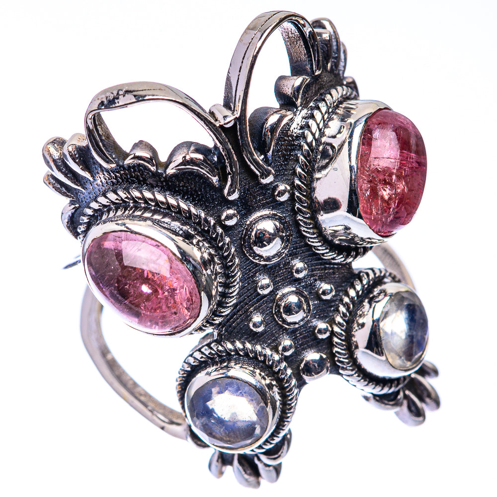 Large Pink Tourmaline, White Quartz Ring Size 6.75 (925 Sterling Silver) R141167