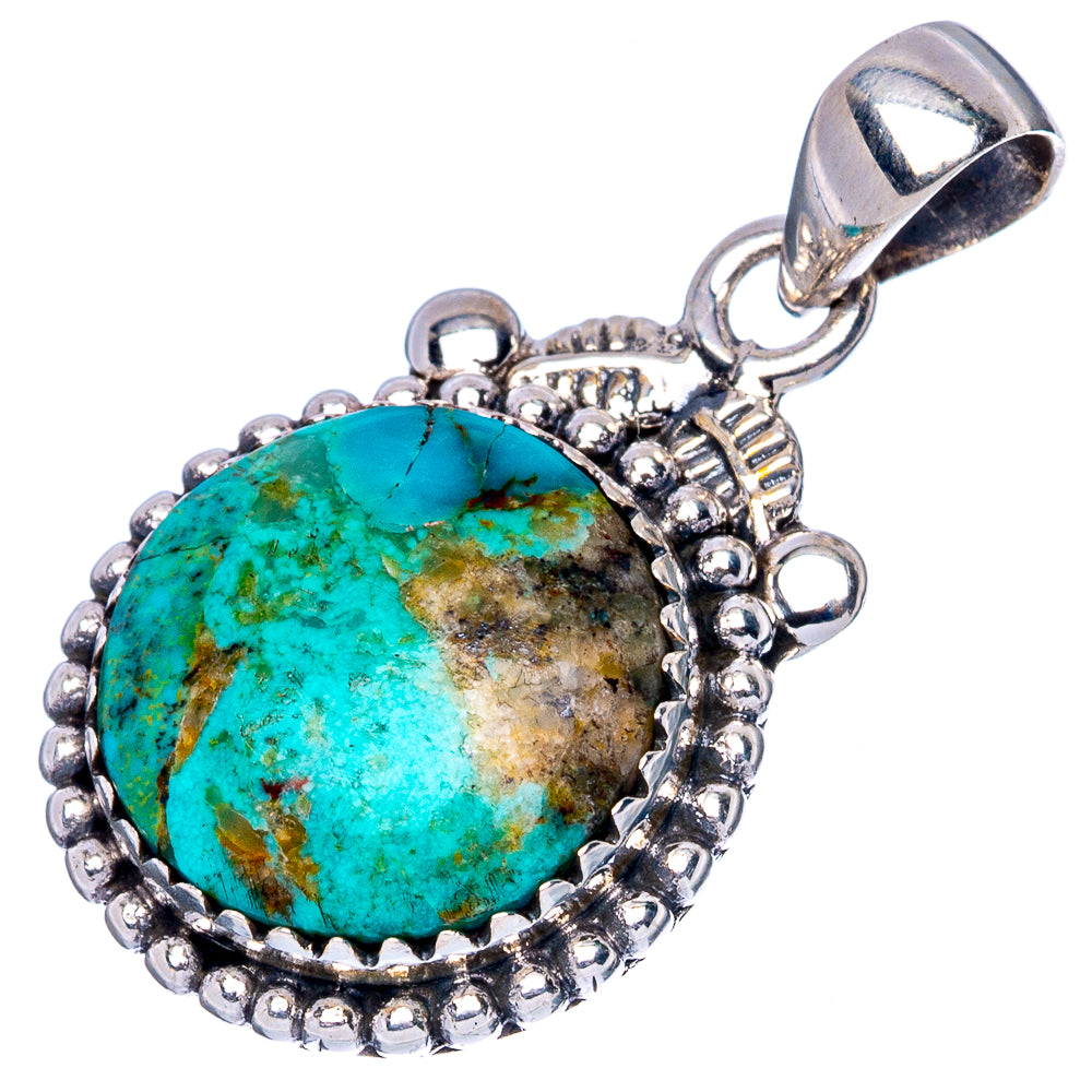 Rare Arizona Turquoise Pendant 1 1/4" (925 Sterling Silver) P42238