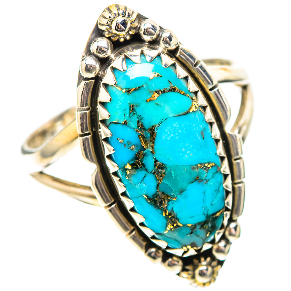 Blue Copper Composite Turquoise 925 Sterling Silver Ring Size 9.25 (925 Sterling Silver) RING139552