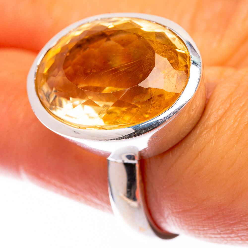 Faceted Citrine Ring Size 6.5 (925 Sterling Silver) R140758