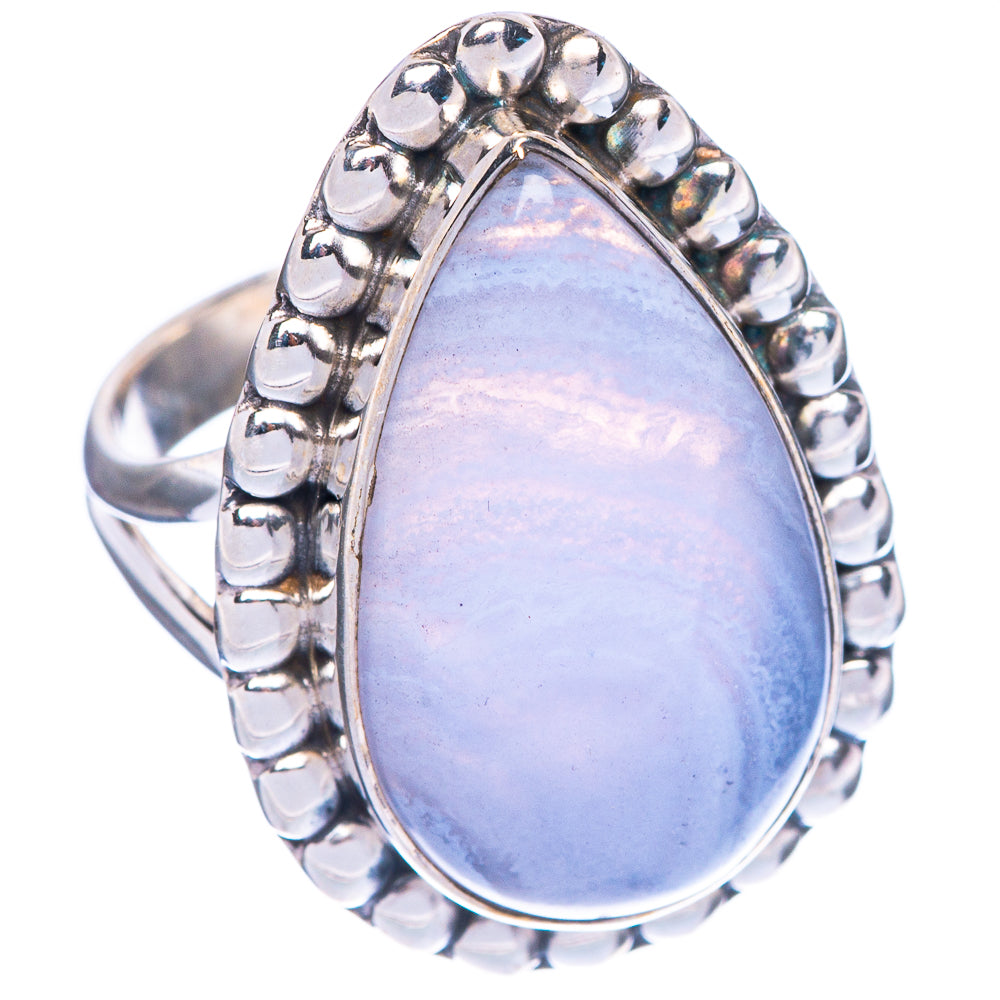 Blue Lace Agate Ring Size 7 (925 Sterling Silver) R1294
