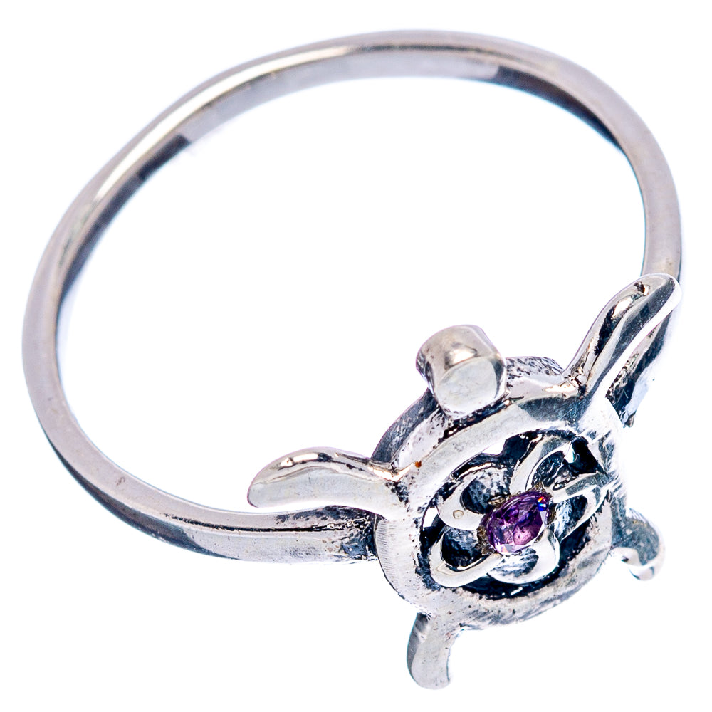 Amethyst Seaturtle Dainty Ring Size 6.5 (.925 Sterling Silver)