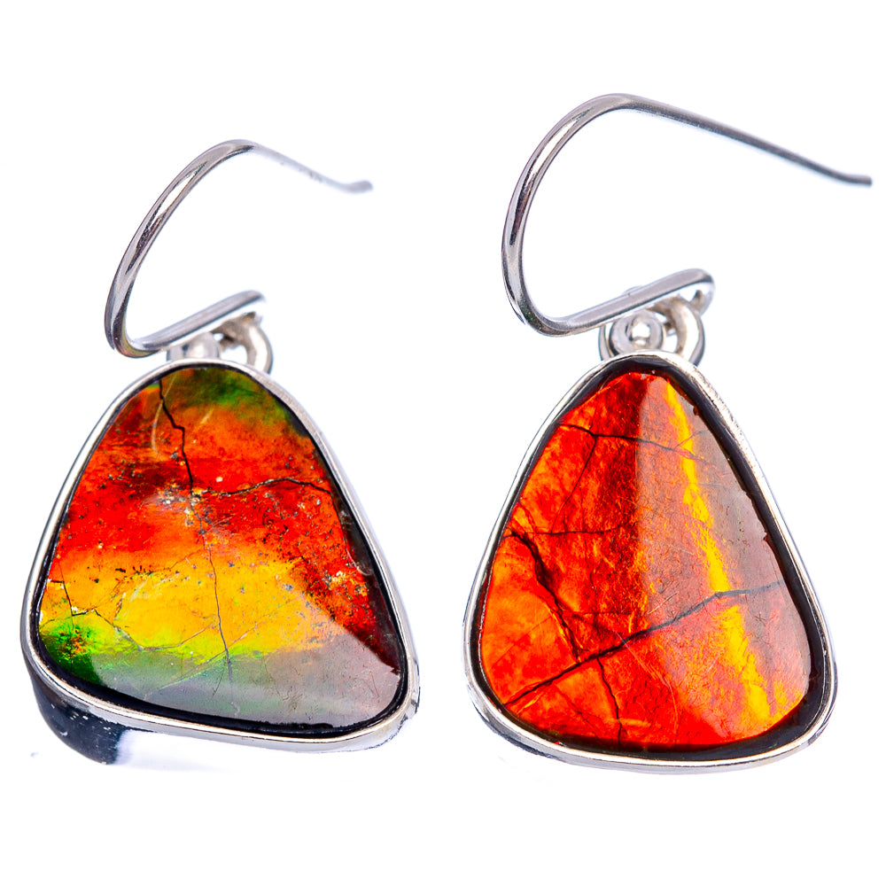 Premium Canadian Ammolite Earrings 1 1/4" (.925 Sterling Silver)