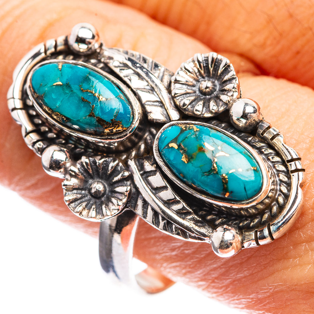 Blue Copper Composite Turquoise Ring Size 10 (925 Sterling Silver) R142987