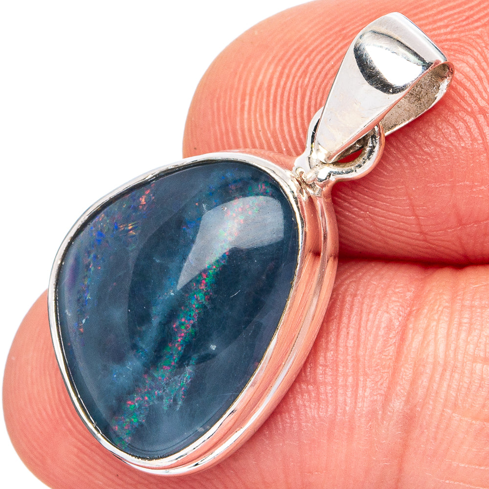 Rare Triplet Opal Pendant 1 1/8" (.925 Sterling Silver)