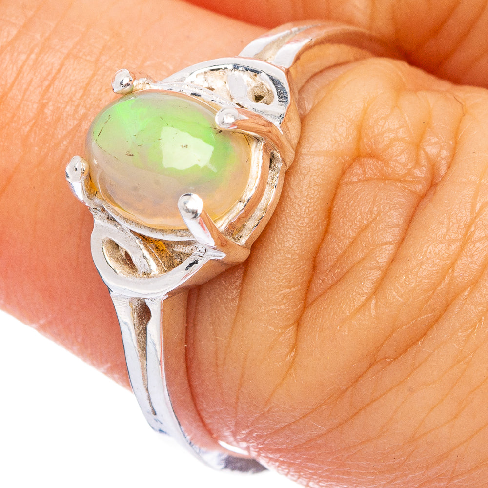Rare Natural Ethiopian Opal Ring Size 7.75 (925 Sterling Silver) R145549