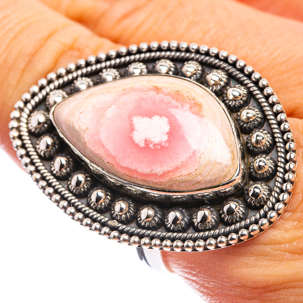 Huge Rhodochrosite Ring Size 9.5 (925 Sterling Silver) R143016