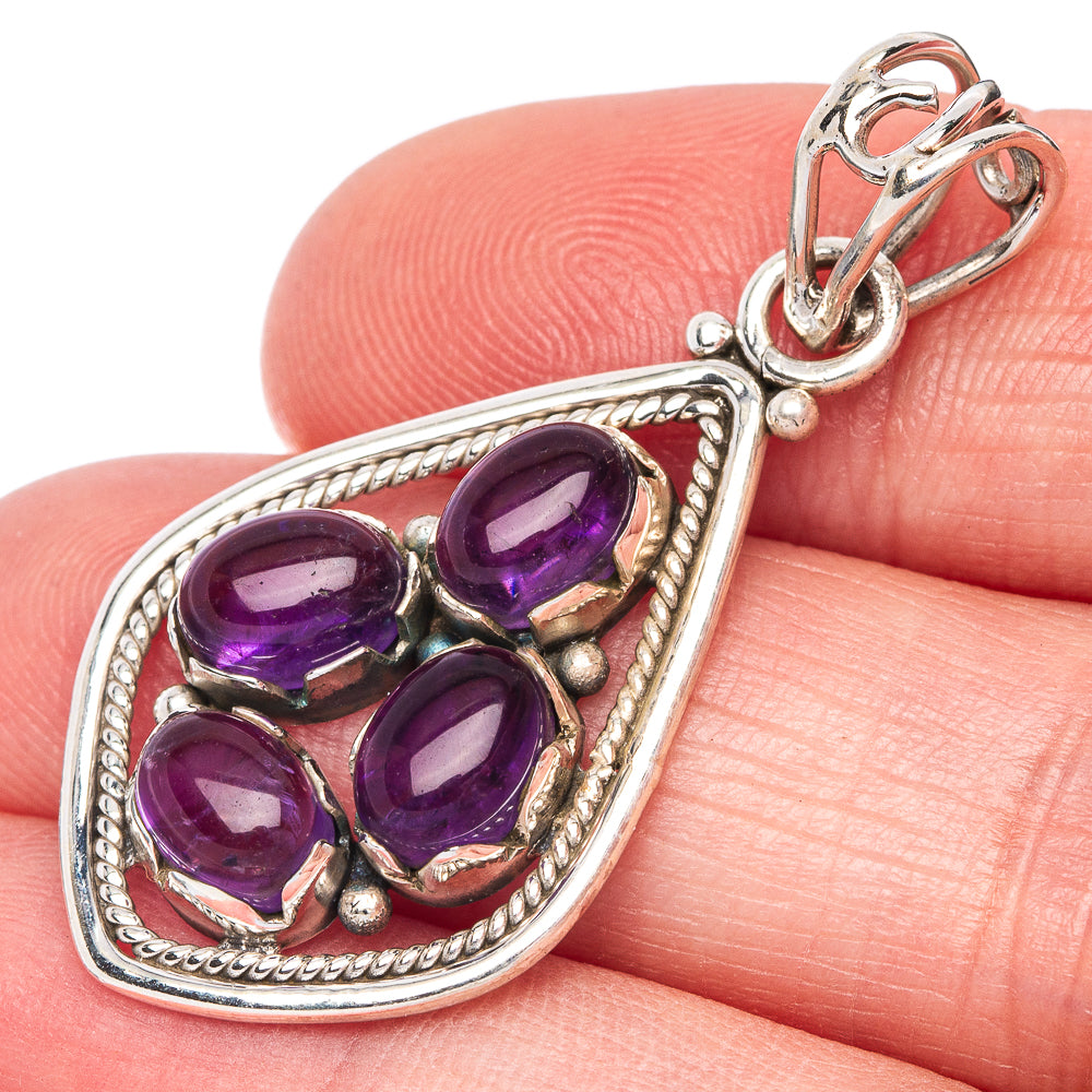 Amethyst Pendant 1 5/8" (925 Sterling Silver) P41001