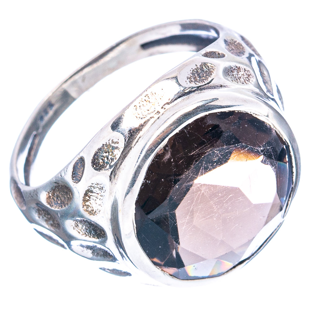 (Classic Series) Smoky Quartz Ring Size 5 (.925 Sterling Silver)