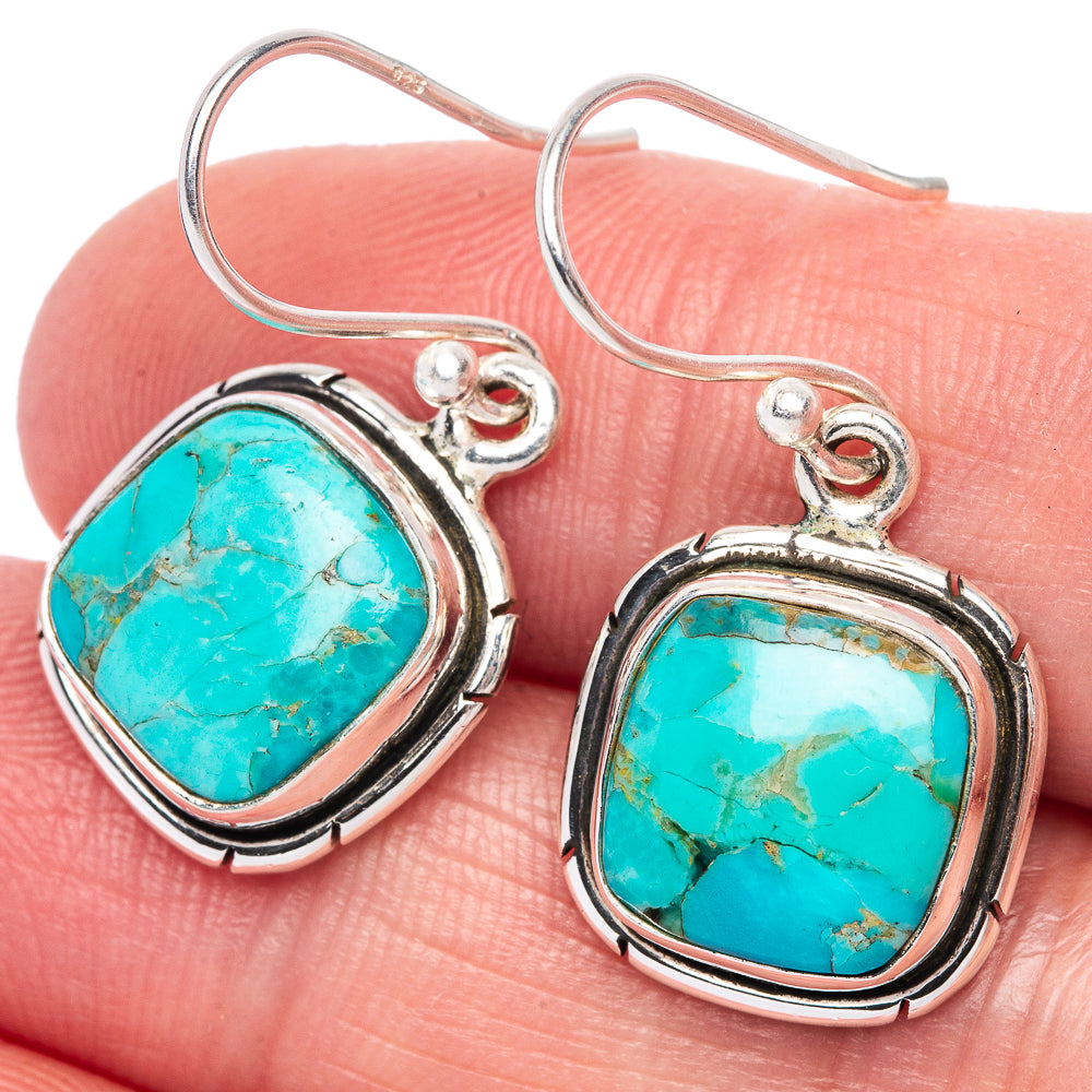 Chrysocolla Earrings 1 1/4" (925 Sterling Silver) E433301
