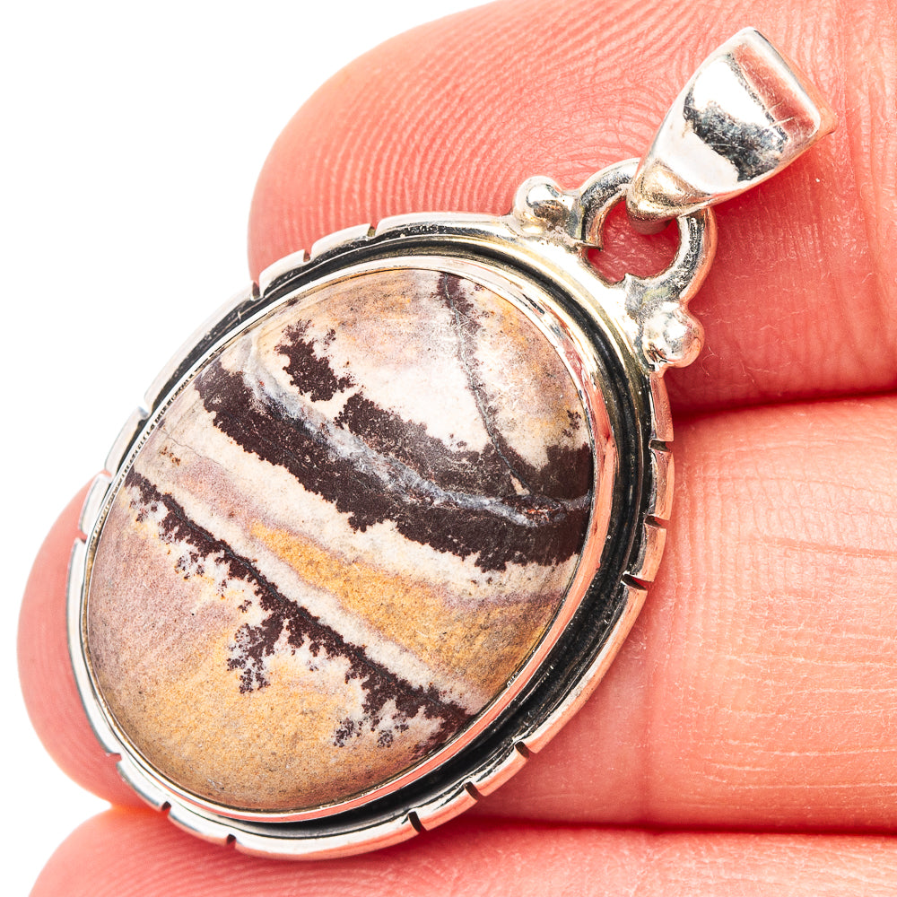 Picture Jasper Pendant 1 3/8" (.925 Sterling Silver)