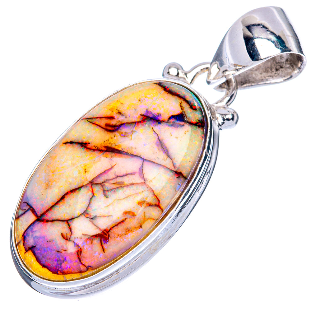 Rare Sterling Opal Pendant 1 1/4" (925 Sterling Silver) P41627
