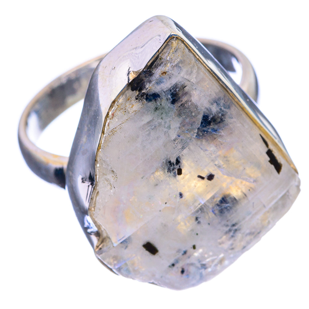 Raw Rainbow Moonstone Ring Size 9 (925 Sterling Silver) R142421
