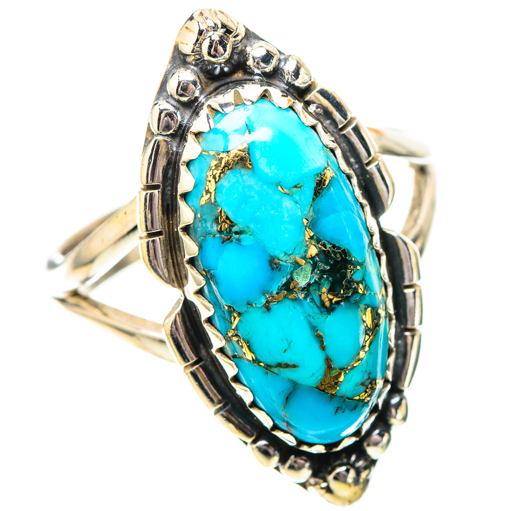 Blue Copper Composite Turquoise Ring Size 8.5 (925 Sterling Silver) RING138950