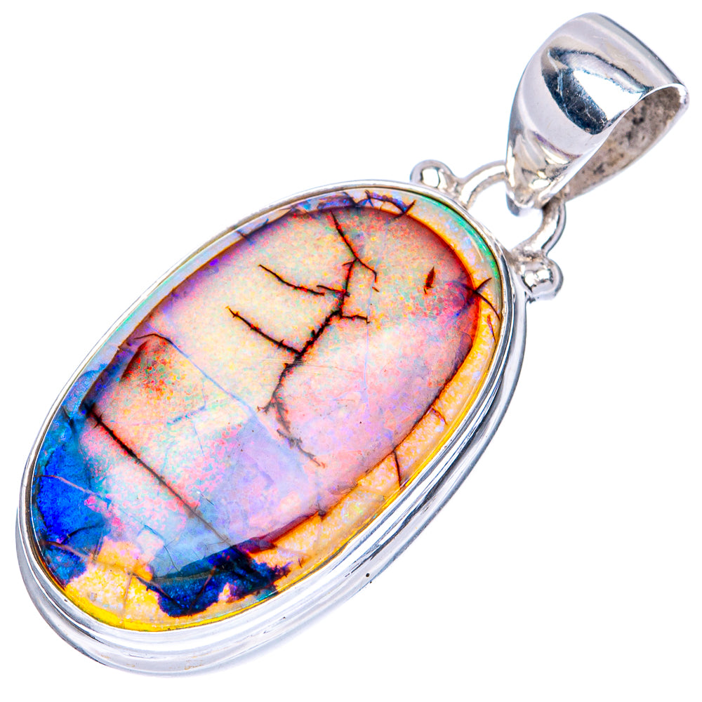 Rare Sterling Opal Pendant 1 3/8" (925 Sterling Silver) P41570