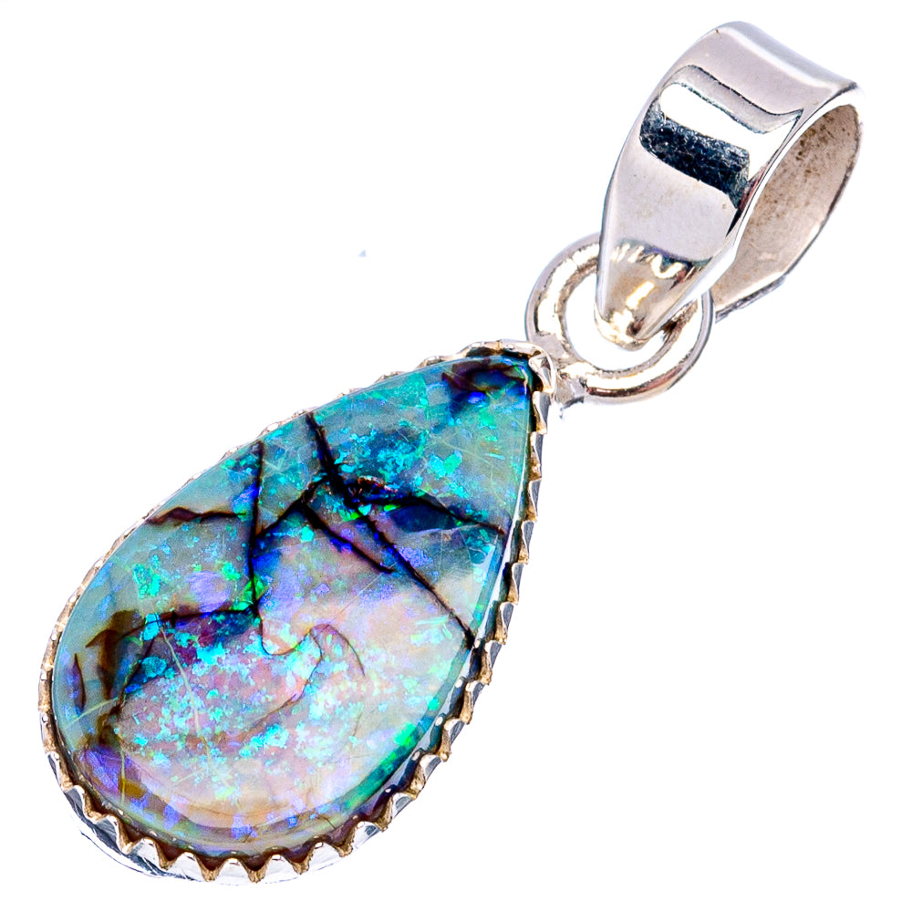 Rare Sterling Opal Pendant 1 1/4" (.925 Sterling Silver)