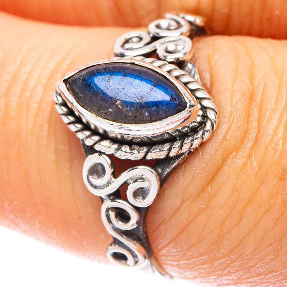 Labradorite Dainty Ring Size 7 (925 Sterling Silver) R5774