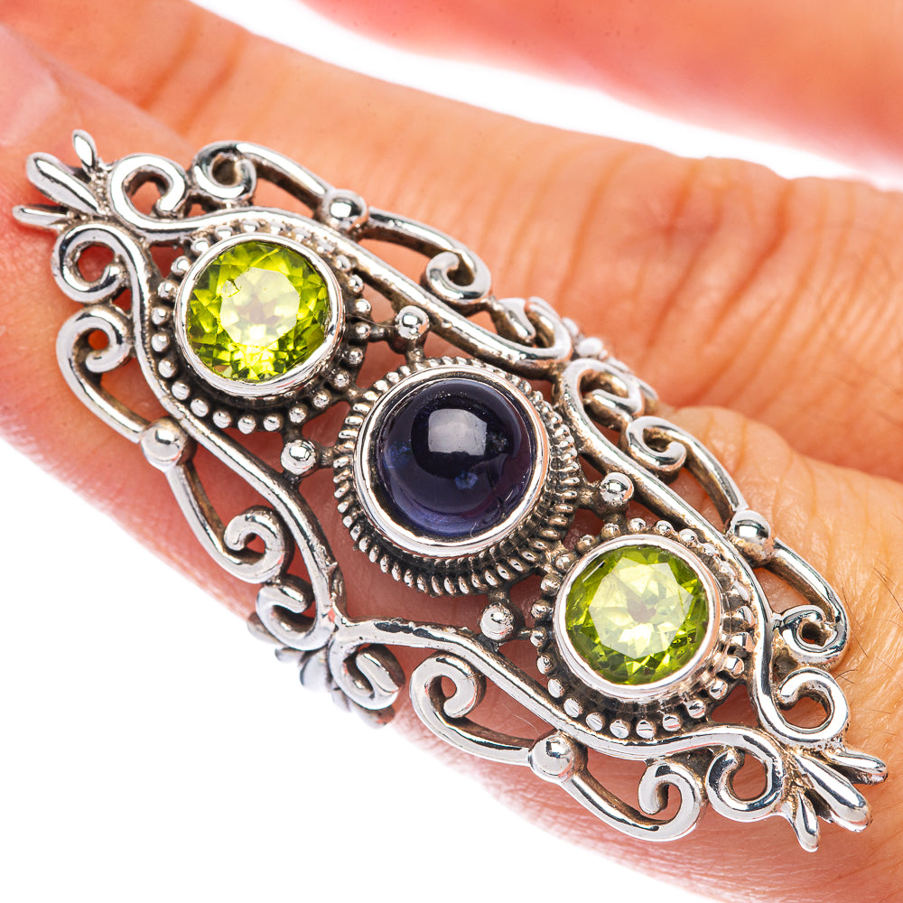 Large Tanzanite, Peridot Ring Size 6.5 (925 Sterling Silver) R144809