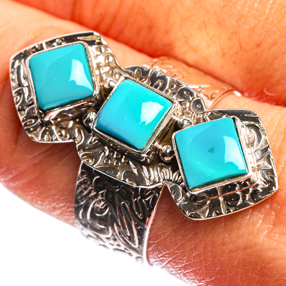 Sleeping Beauty Turquoise 925 Sterling Silver Ring Size 9