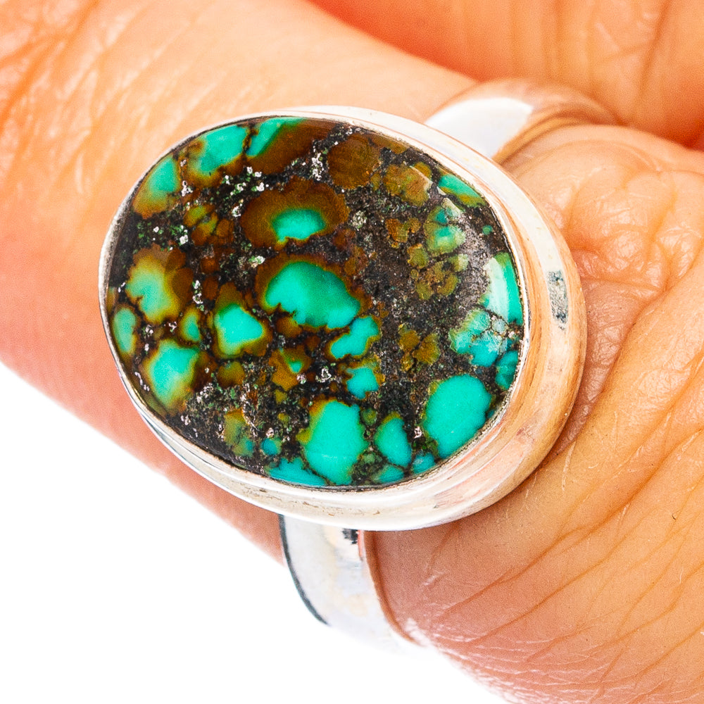 Rare Arizona Spider Web Turquoise Ring Size 6.75 (925 Sterling Silver) R4806