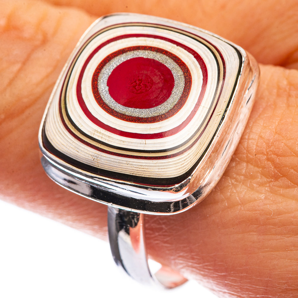 Rainbow Calsilica 925 Sterling Silver Ring Size 10.25