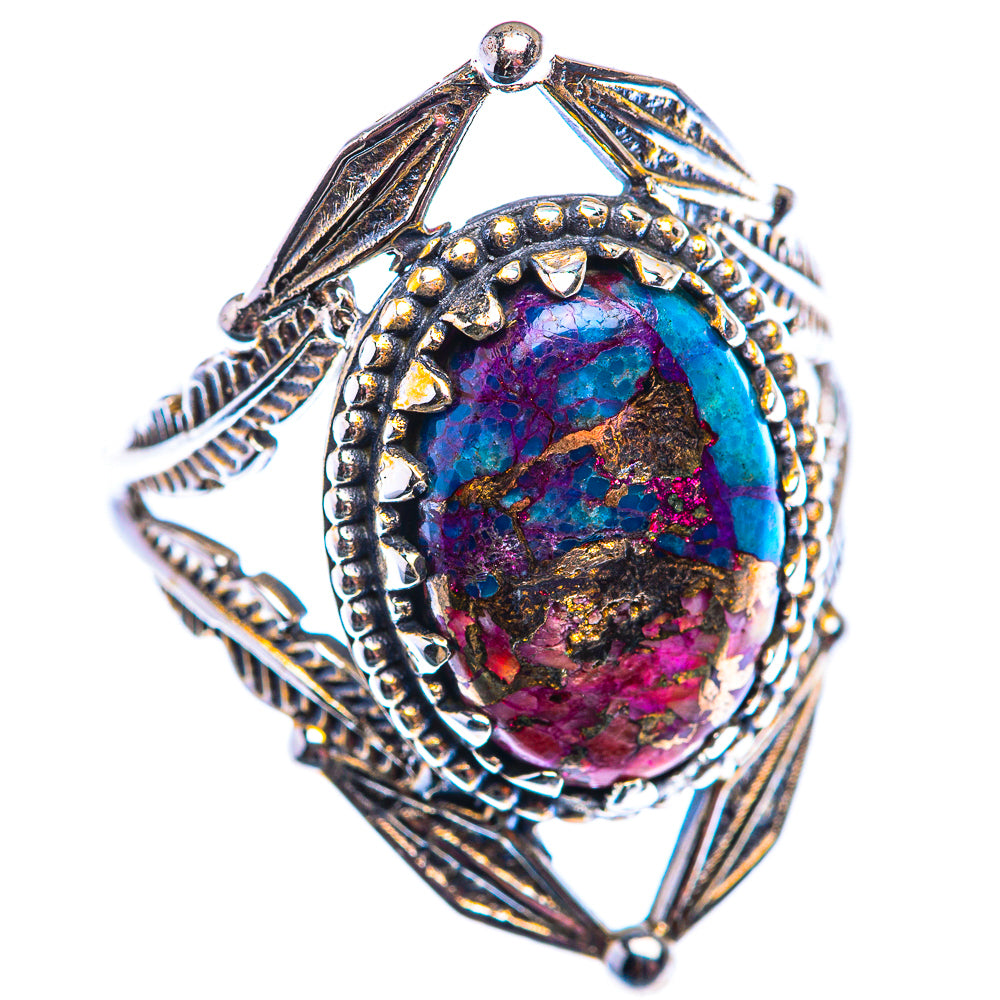 Kingman Pink Dahlia Turquoise Ring Size 8.5 (925 Sterling Silver) RING140101