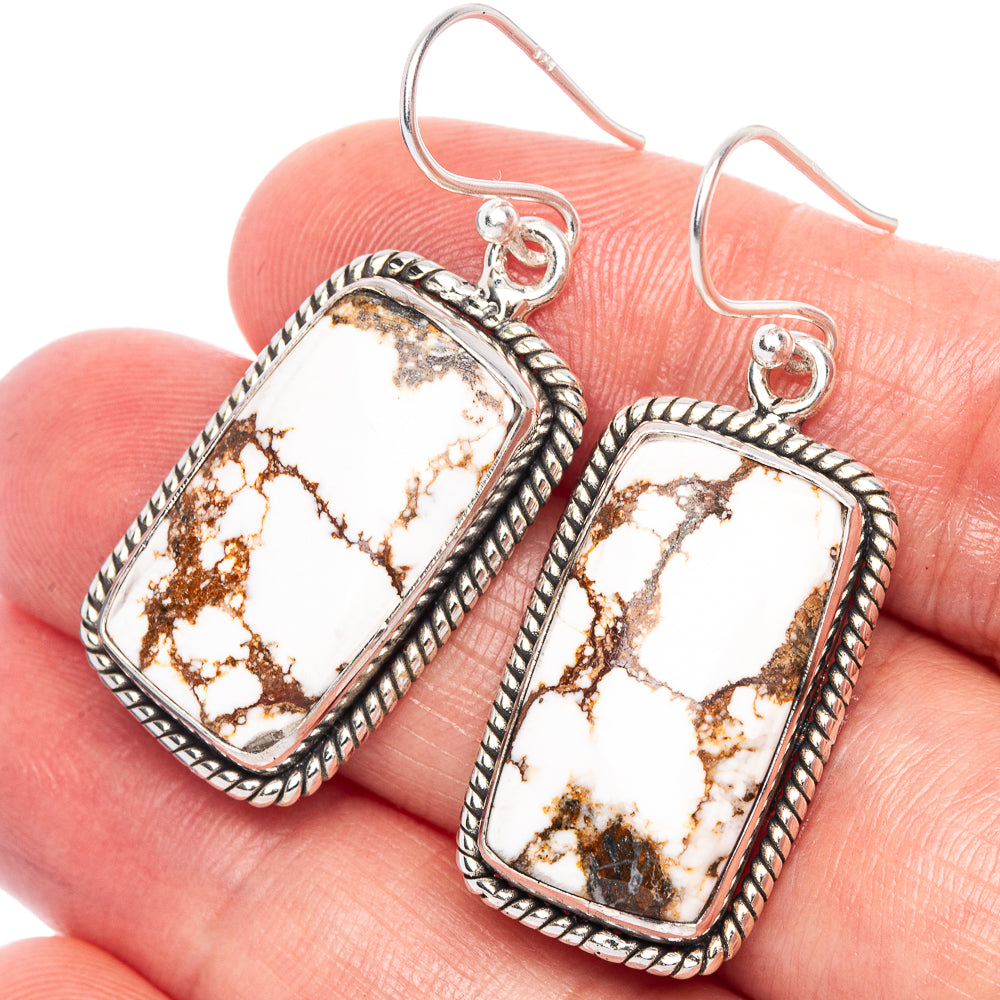 Wild Horse Jasper Earrings 1 5/8" (925 Sterling Silver) E1143