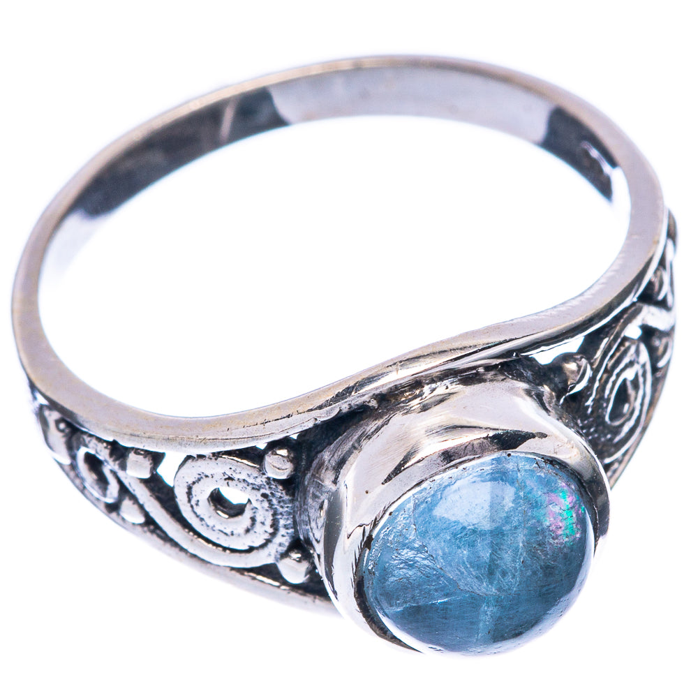 Natural Aquamarine 925 Sterling Silver Ring Size 7.75 (925 Sterling Silver) R5360
