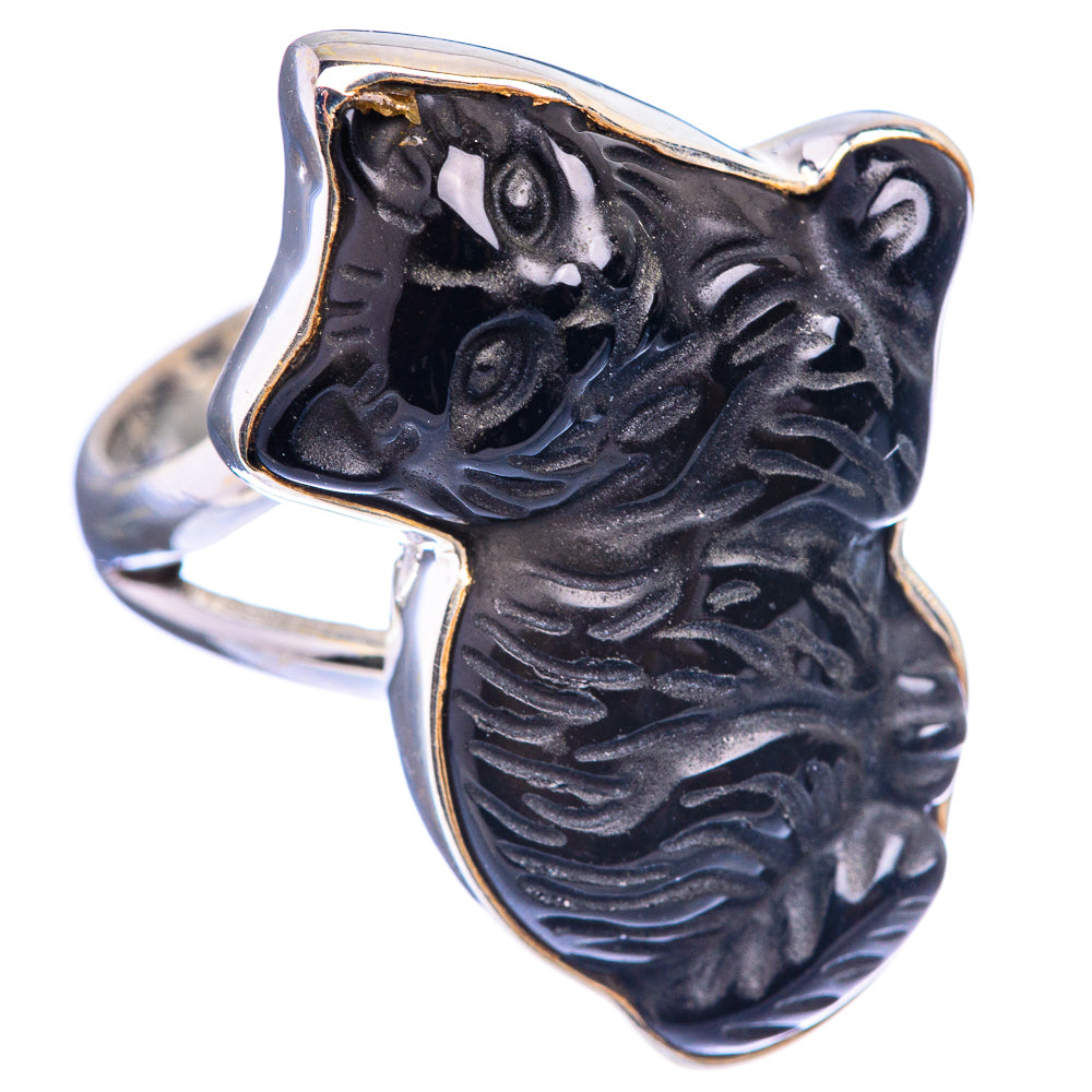 Black Onyx Cat Ring Size 7 (925 Sterling Silver) R142817
