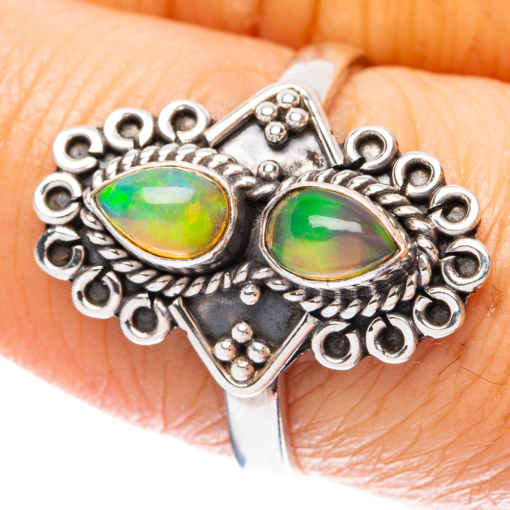 Rare Ethiopian Opal Ring Size 8 (925 Sterling Silver) R4076