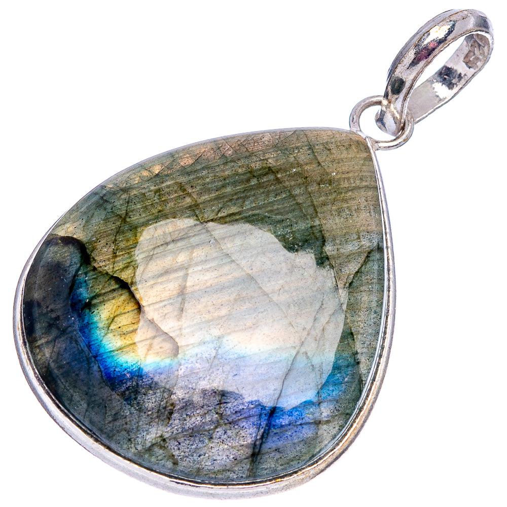 Labradorite Pendant 1 5/8" (Silver Plated)
