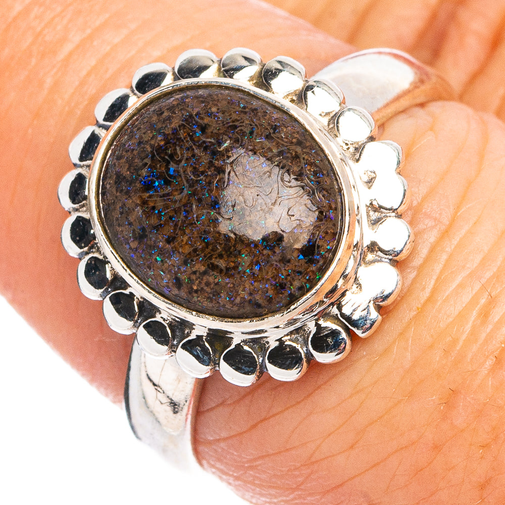 Andamooka Opal Ring Size 7.5 (.925 Sterling Silver)