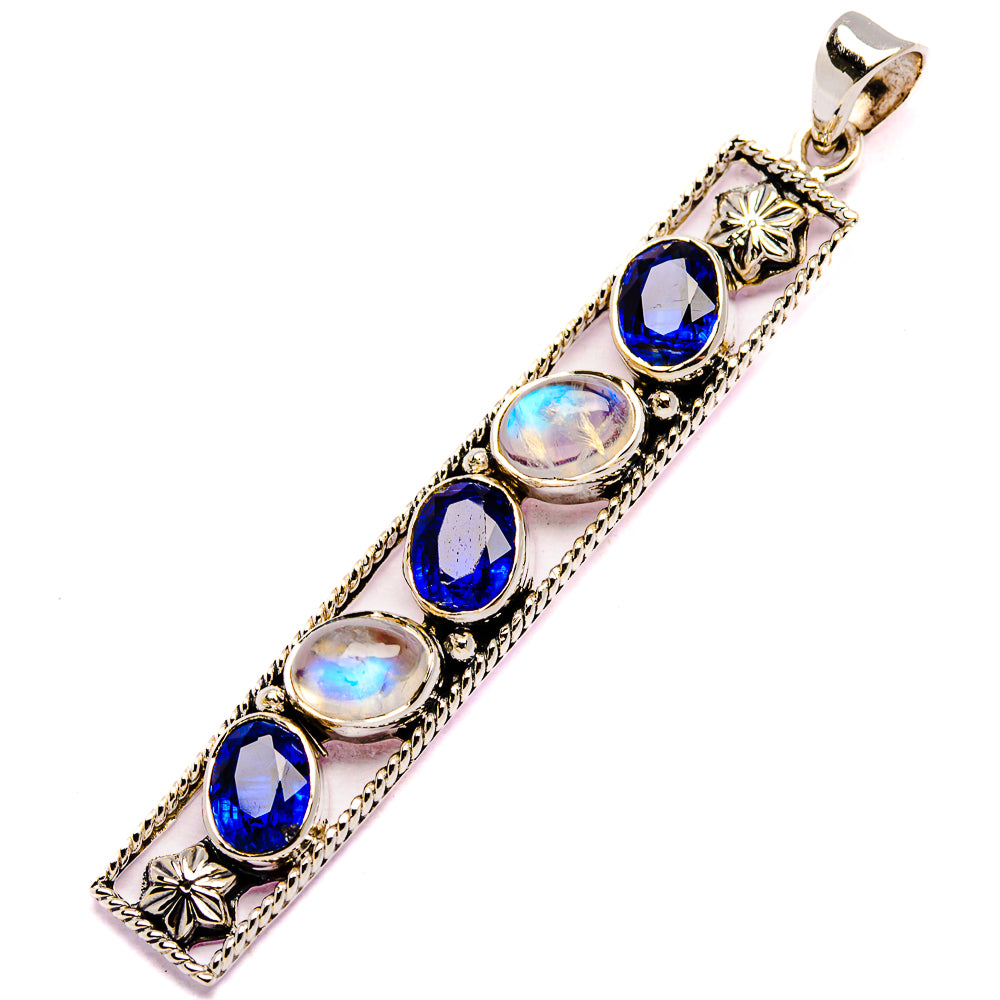 Signature Kyanite, Rainbow Moonstone Pendant 2 5/8" (925 Sterling Silver) PD37835