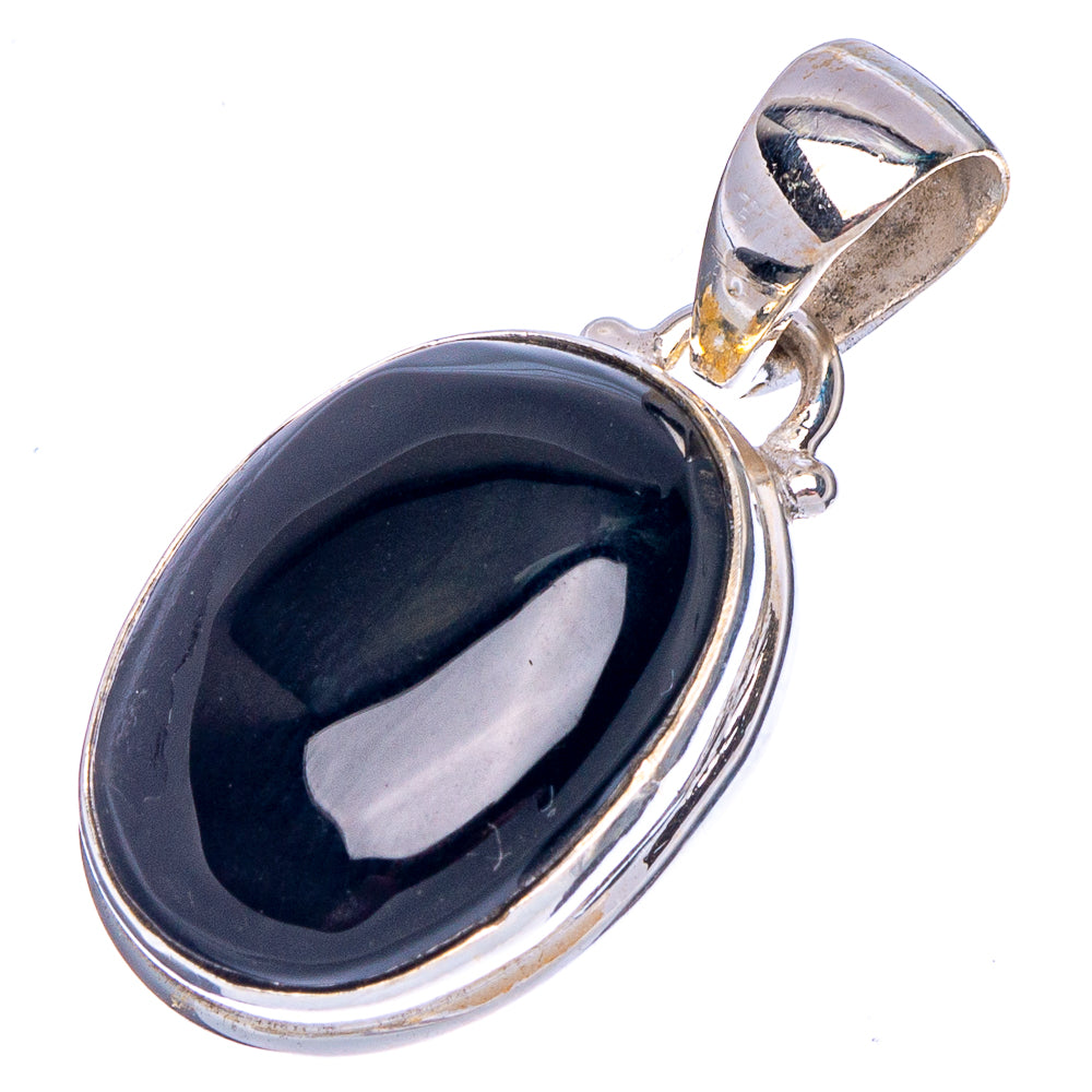 Black Onyx Pendant 1 1/8" (.925 Sterling Silver)