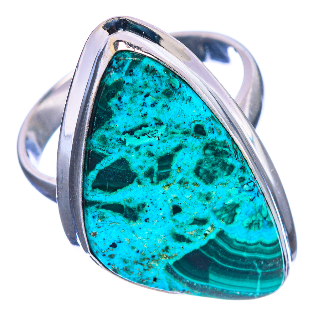 Malachite In Chrysocolla Ring Size 8 (925 Sterling Silver) R144252