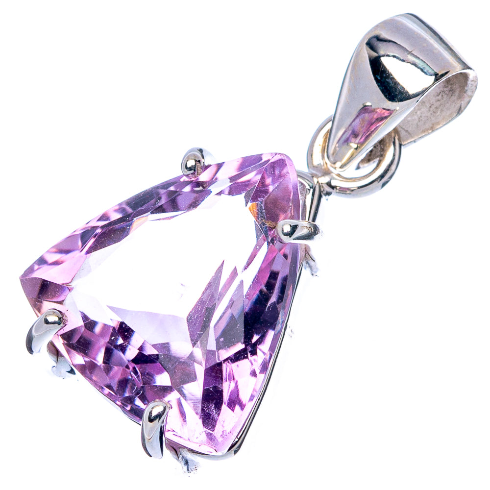 Faceted Amethyst Pendant 1" (925 Sterling Silver) P43012