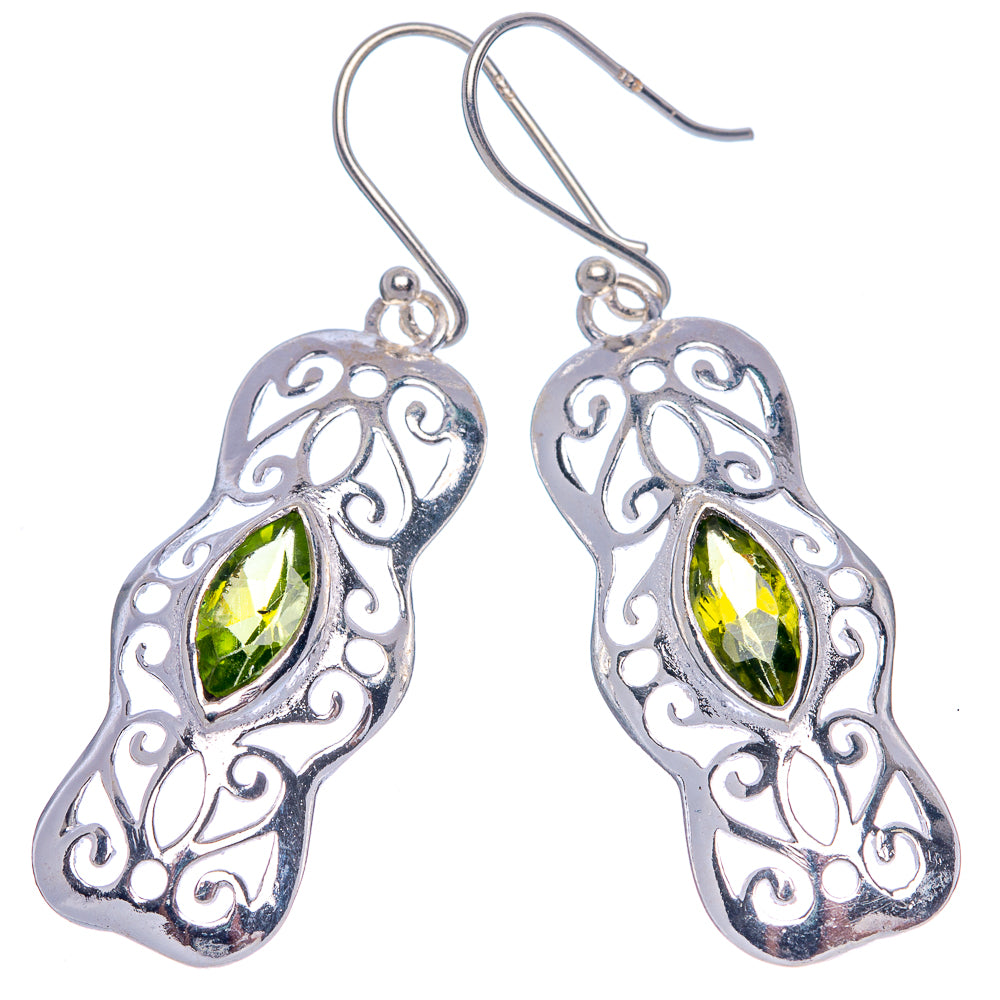 Peridot Earrings 1 7/8" (925 Sterling Silver) E433390