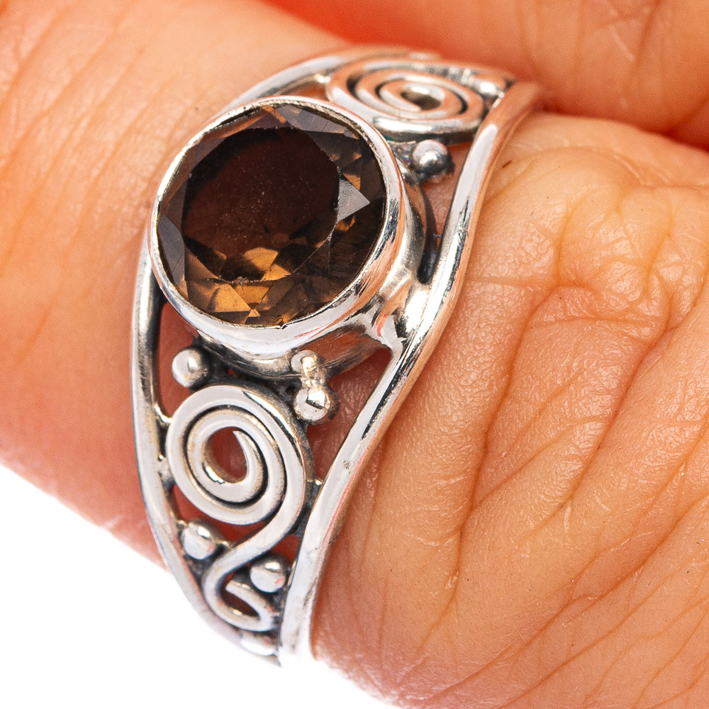 Smoky Quartz Dainty Ring Size 6 (925 Sterling Silver) R145686