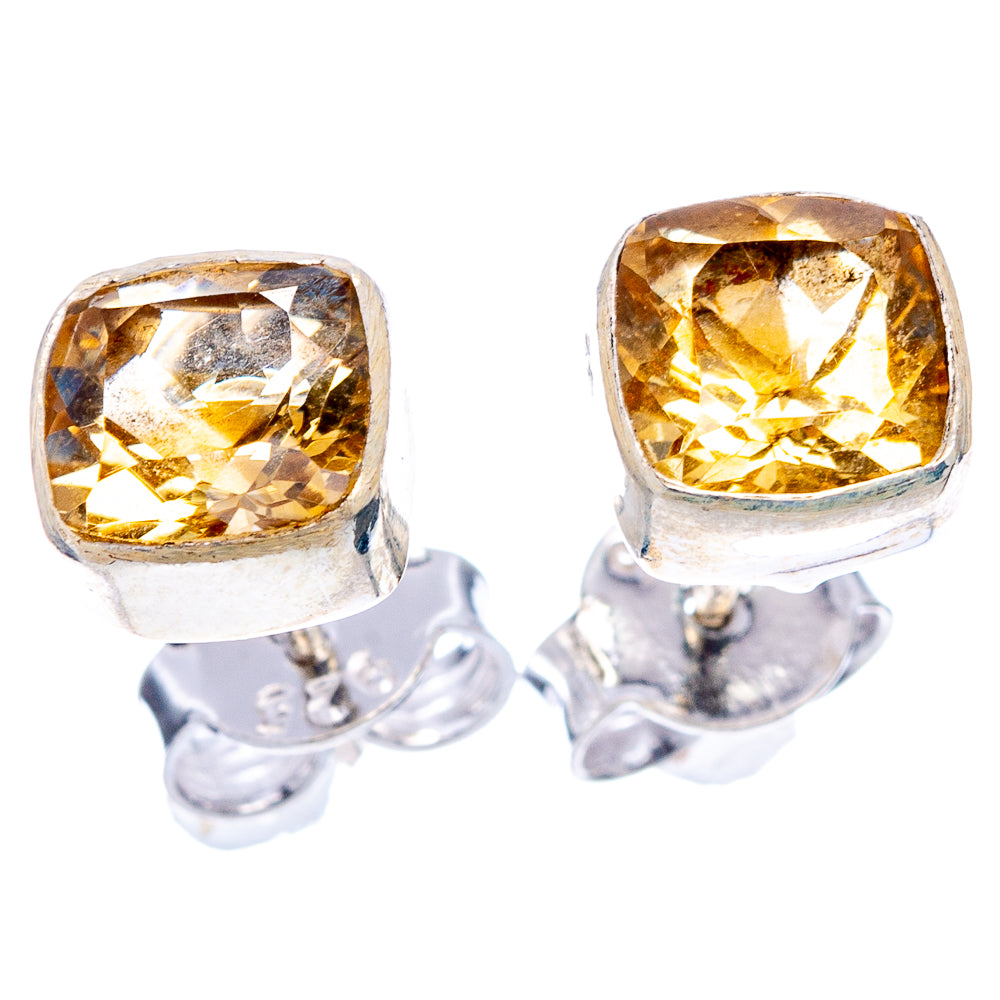 Citrine Earrings 1/4" (.925 Sterling Silver)
