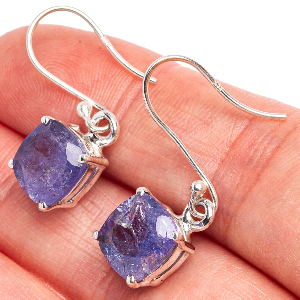 Tanzanite Earrings 1 1/8" (925 Sterling Silver) E433396